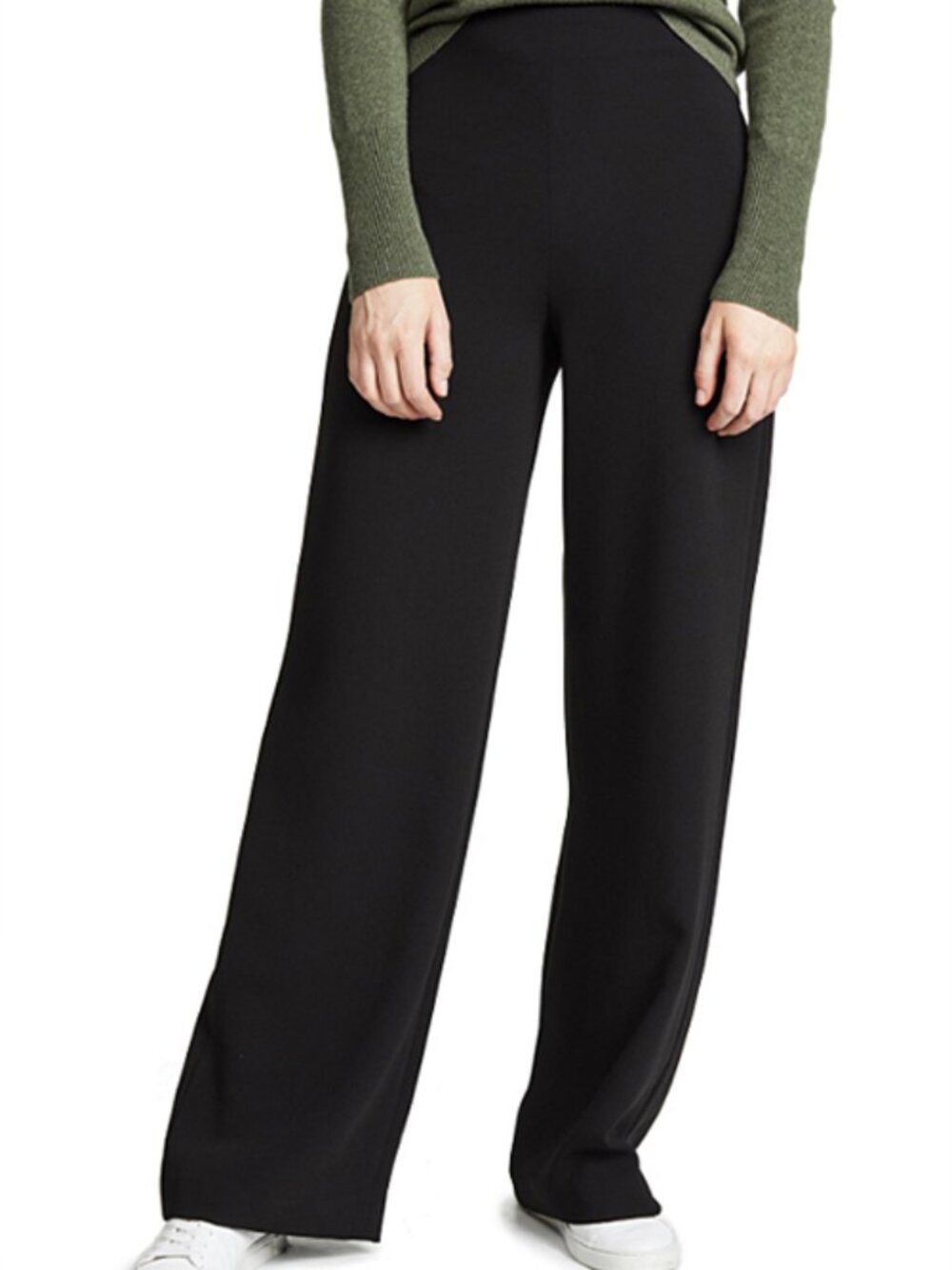 NWT $355 Theory Black CLEAN High Waist Wide Leg Crepe Pants SIZE 2